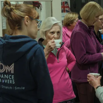 Dance movers chatting