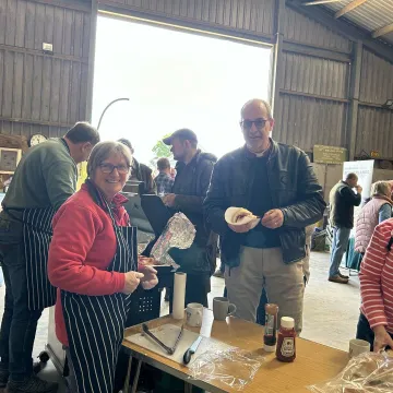 Rt. Revd. Richard Jackson tucks in