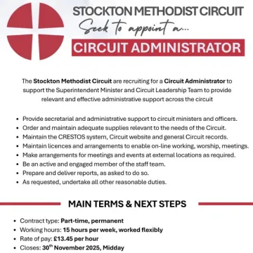 Stockton Administrator Advert 30.11.2025