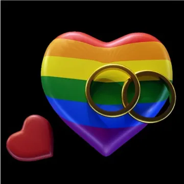 Lbtq+ Heart and Rings Square