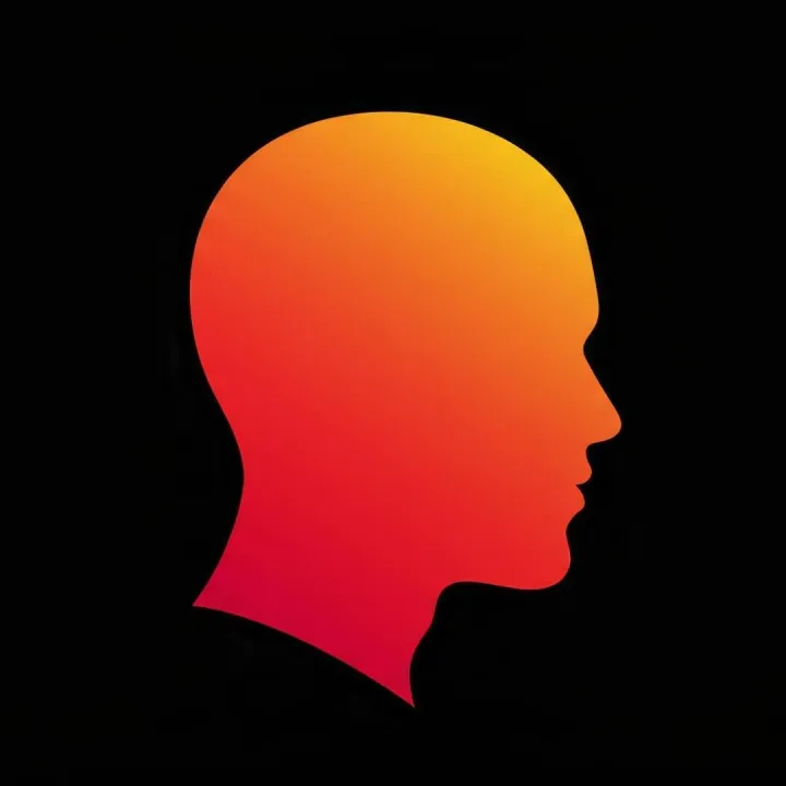 Gradient Abstract Human Head Silhouette with