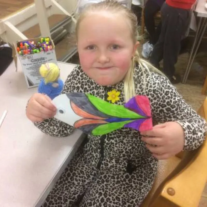 Lily and her colourful fish