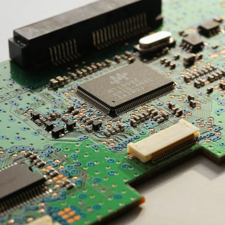 Detailed close-up photo of a circuit board