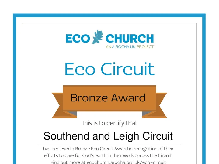 Southend and Leigh Eco-Circuit-Bronze Award Certif