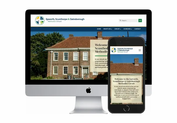 Desktop and mobile screenshots of the Epworth, Scunthorpe & Gainsborough website