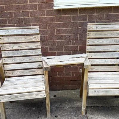 Items for sale
– Jack & Jill wooden garden chairs. £50