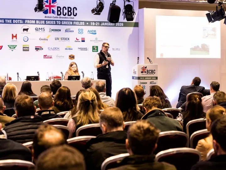 Dr Craig Lewis of PIC addressing the 2026 British Cattle Conference