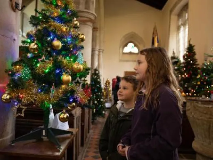 Children Viewing Xmas Tree
