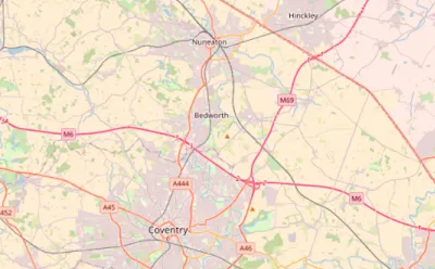 Map showing the location of Coventry & Nuneaton