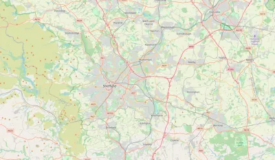 Map showing the location of Sheffield Methodist District