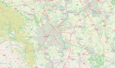 Map showing the location of Sheffield Methodist District
