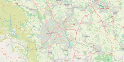 Map showing the location of Sheffield Methodist District