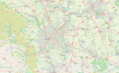 Map showing the location of Sheffield Methodist District