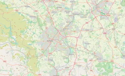 Map showing the location of Sheffield Methodist District