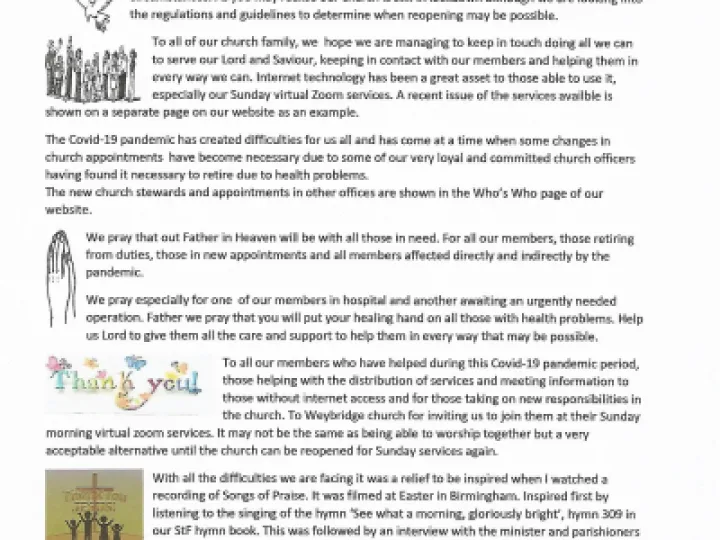 Church news – July 2020