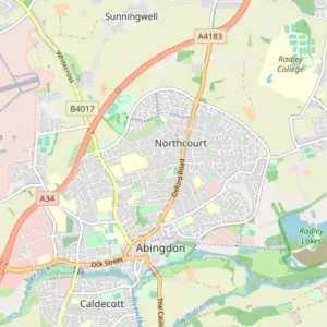 Map showing the location of All Saints Abingdon