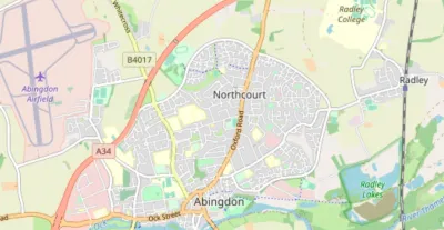 Map showing the location of All Saints Abingdon
