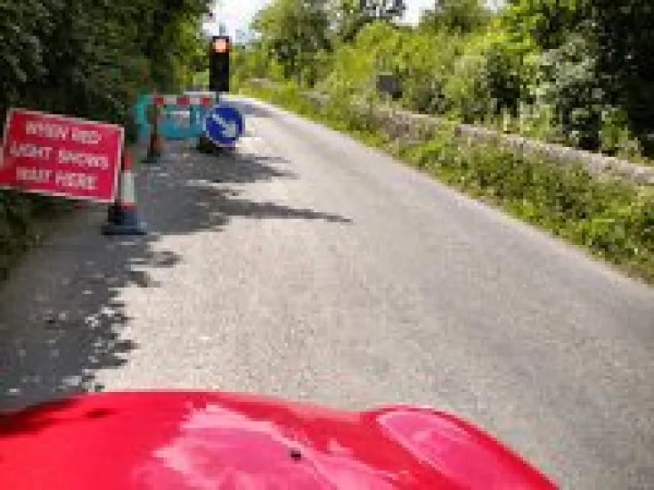 Temporary Traffic-lights-wait-here