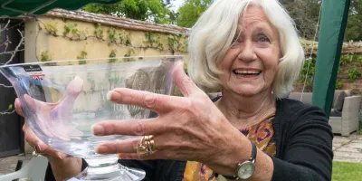 Judy Brandis with Engraved Bowl