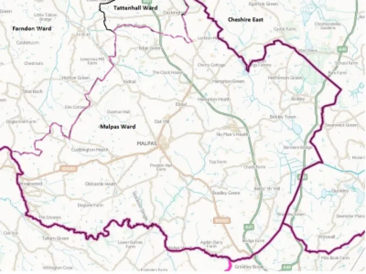 Malpas Ward Boundary Map