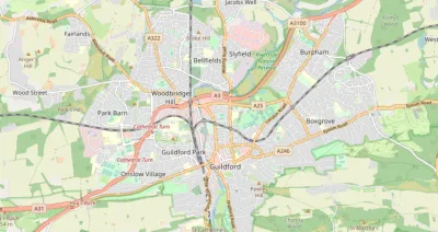 Map showing the location of Merrow Methodist Church