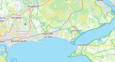 Map showing the location of Christchurch & Wimborne