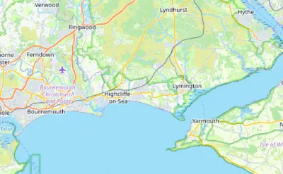 Map showing the location of Christchurch & Wimborne