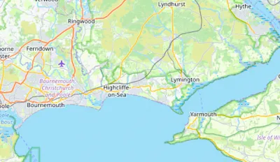 Map showing the location of Christchurch & Wimborne
