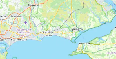 Map showing the location of Christchurch & Wimborne