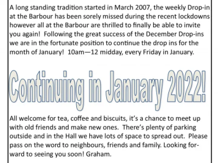 Jan 2022 Drop In At The Barbour