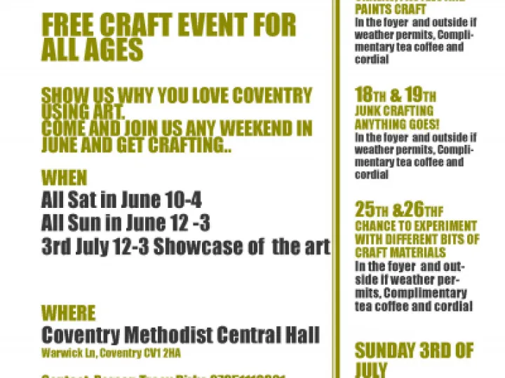 Coventry Central Hall Art event June 2022