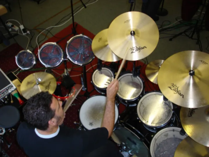 Andy at the drums