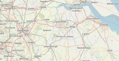 Map showing the location of Epworth, Scunthorpe & Gainsborough