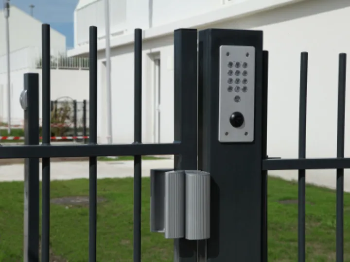 Entry keypad on gate