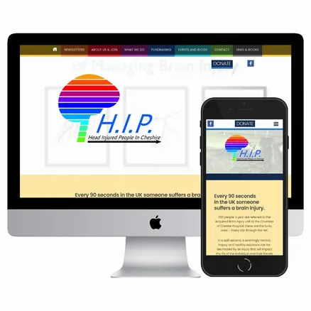 Desktop and mobile screenshots of the HIP in Cheshire website