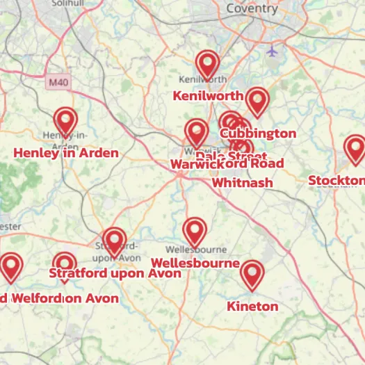 Map showing the location of South Warwickshire Circuit