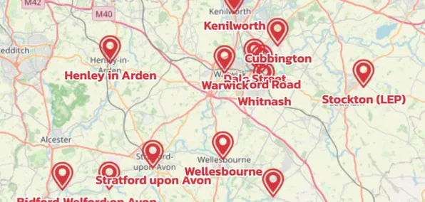 Map showing the location of South Warwickshire Circuit