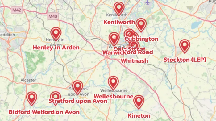 Map showing the location of South Warwickshire Circuit