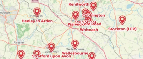 Map showing the location of South Warwickshire Circuit