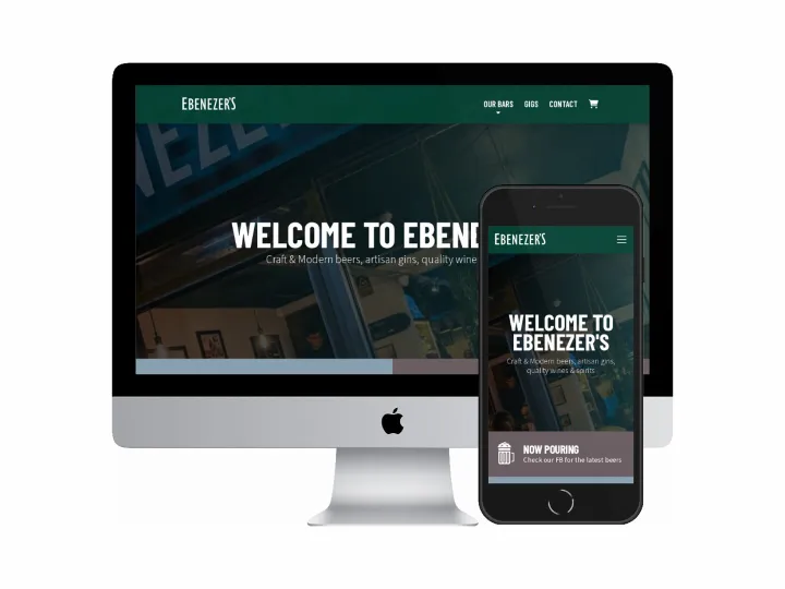 Desktop and mobile screenshots of the Ebenezer's website