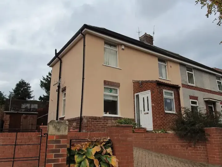 House after undergoing rendering work