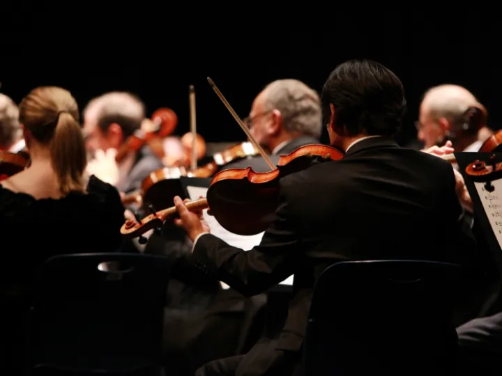 Orchestra performing on stage