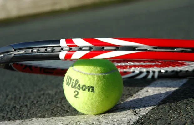 Tennis racket, tennis ball, tennis