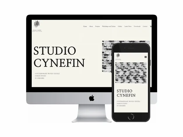Desktop and mobile screenshots of the Studio Cynefin website