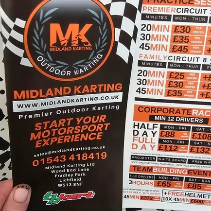 Midland Karting Leaflets A4 Folded 6pp to Dl Roll