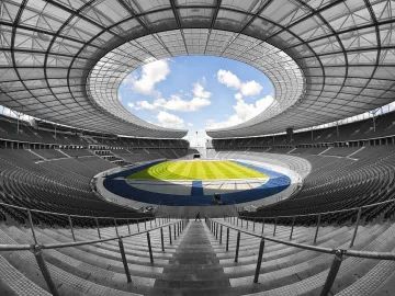 Stadium, olympic stadium, structure, field, sport, football, football stadium, berlin, symmetrical, extreme long shot, stadium, sport, football, football, football, football, football