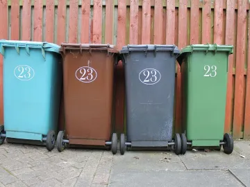 Wheelie bin, garbage, rubbish, waste, dustbin, pap