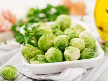 Brussels sprouts. Preparation for roasting