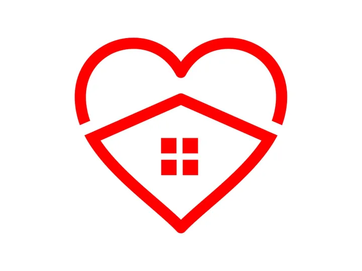 A heart, house, stay home, love, red, icon, symbol