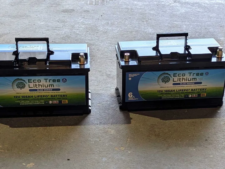 Items for sale &ndash; Two EcoTree Lithium 12V 105Ah LiFePO4 batteries &pound;330 for the pair